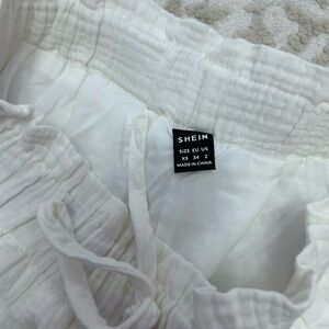 SHEIN Cream Elastic Waist Pants